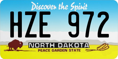 ND license plate HZE972