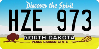 ND license plate HZE973