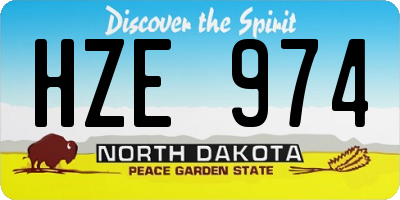ND license plate HZE974