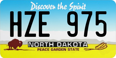 ND license plate HZE975