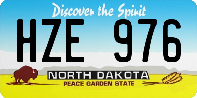 ND license plate HZE976