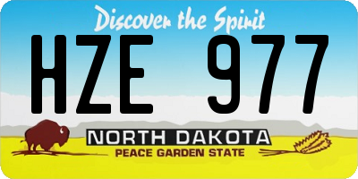ND license plate HZE977