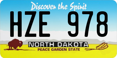ND license plate HZE978