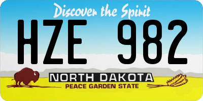 ND license plate HZE982