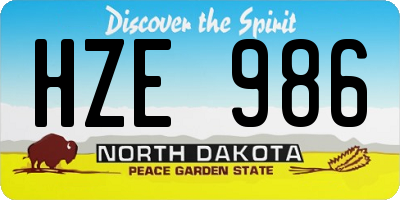 ND license plate HZE986