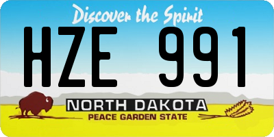 ND license plate HZE991