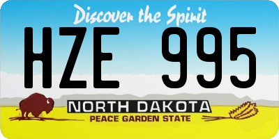 ND license plate HZE995