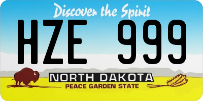 ND license plate HZE999