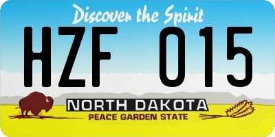 ND license plate HZF015