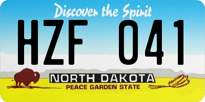 ND license plate HZF041