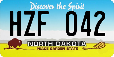 ND license plate HZF042