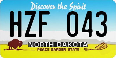 ND license plate HZF043