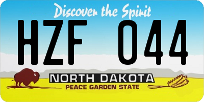 ND license plate HZF044
