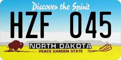 ND license plate HZF045
