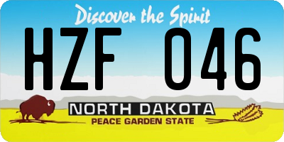 ND license plate HZF046