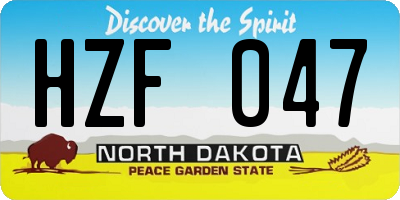 ND license plate HZF047