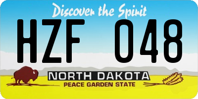 ND license plate HZF048