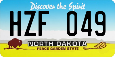 ND license plate HZF049