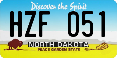 ND license plate HZF051