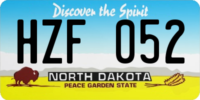 ND license plate HZF052
