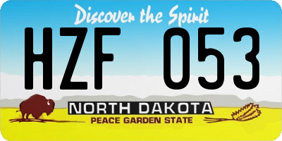 ND license plate HZF053