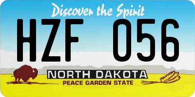 ND license plate HZF056