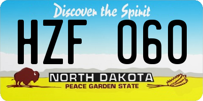 ND license plate HZF060