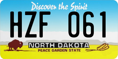 ND license plate HZF061