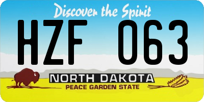 ND license plate HZF063