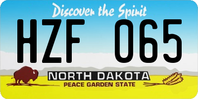 ND license plate HZF065