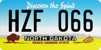 ND license plate HZF066