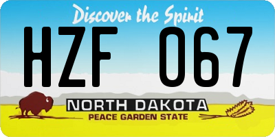 ND license plate HZF067