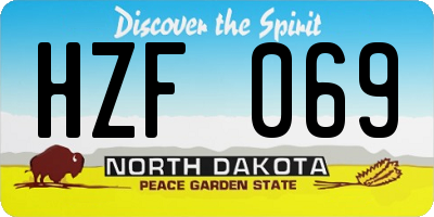 ND license plate HZF069
