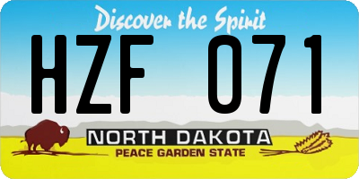 ND license plate HZF071