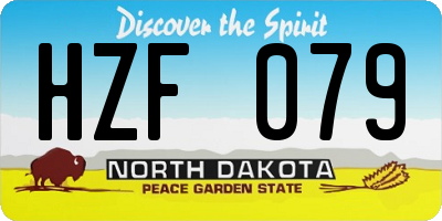 ND license plate HZF079