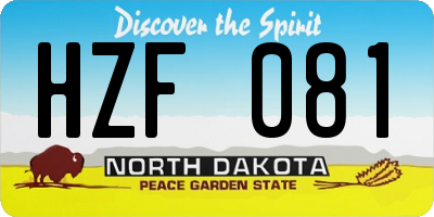 ND license plate HZF081