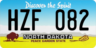 ND license plate HZF082