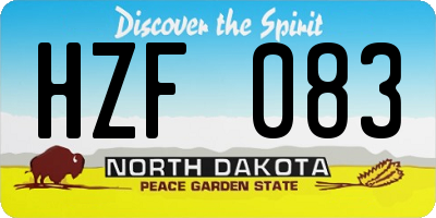 ND license plate HZF083