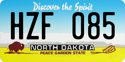 ND license plate HZF085