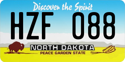 ND license plate HZF088
