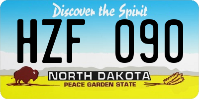 ND license plate HZF090