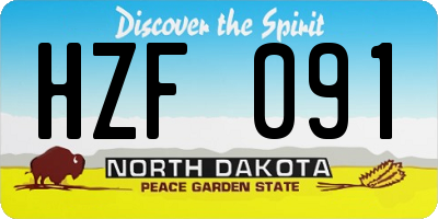 ND license plate HZF091