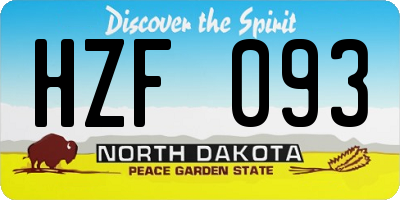 ND license plate HZF093