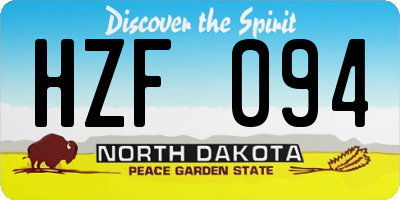 ND license plate HZF094