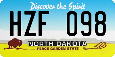 ND license plate HZF098