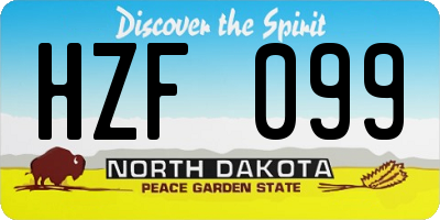 ND license plate HZF099