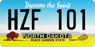 ND license plate HZF101