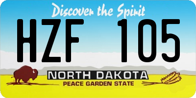ND license plate HZF105