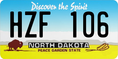 ND license plate HZF106