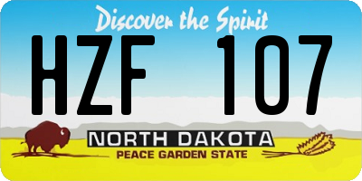 ND license plate HZF107